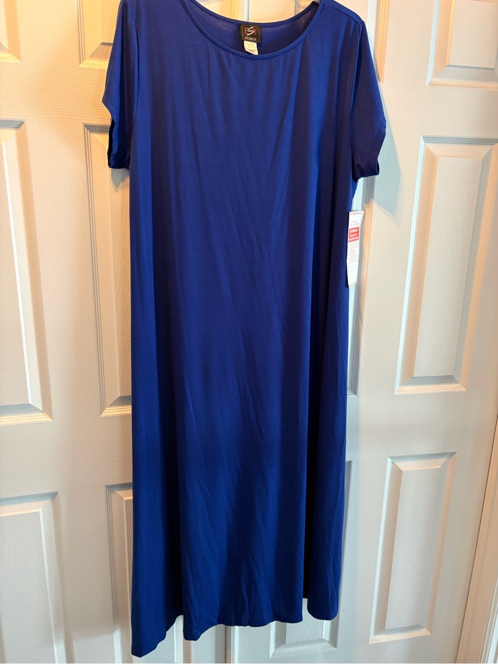 Studio Y Royal Blue Short-Sleeve Maxi Dress